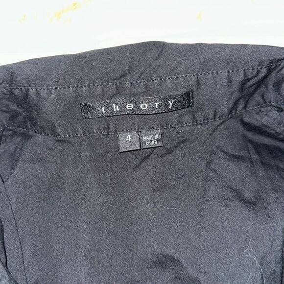 Theory black collared mini dress | Sz 4 - Picture 3 of 5